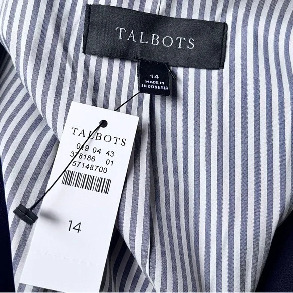 NWT New Talbots Women’s Relaxed 90s Blazer in Navy Blue (14) - Picture 7 of 10